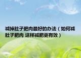 减掉肚子肥肉最好的办法（如何减肚子肥肉 这样减肥更有效）