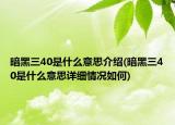 暗黑三40是什么意思介绍(暗黑三40是什么意思详细情况如何)