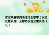 水流众生歌词表达什么意思（水流众生表达什么意思水流众生表达什么）
