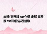 废都(完整版 txt介绍 废都 完整版 txt详细情况如何)