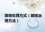 坡地处理方式（坡地治理方法）