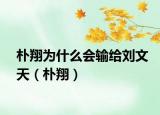 朴翔为什么会输给刘文天（朴翔）