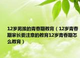 12岁男孩的青春期教育（12岁青春期家长要注意的教育12岁青春期怎么教育）