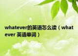 whatever的英语怎么读（whatever 英语单词）