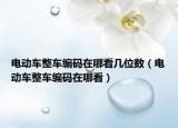 电动车整车编码在哪看几位数（电动车整车编码在哪看）