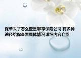 保单丢了怎么查是哪家保险公司 有多种途径给你查看具体情况详细内容介绍
