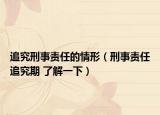 追究刑事责任的情形（刑事责任追究期 了解一下）