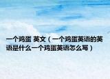 一个鸡蛋 英文（一个鸡蛋英语的英语是什么一个鸡蛋英语怎么写）
