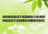低碳转型途径不包括哪些介绍(低碳转型途径不包括哪些详细情况如何)