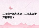 三亚盛产哪些水果（三亚水果特产有哪些）