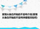 爱情从告白开始的不是吗介绍(爱情从告白开始的不是吗详细情况如何)