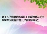 赌王儿子何猷君怎么念（何猷君第二个字猷字怎么读 赌王的儿子名字太难记）
