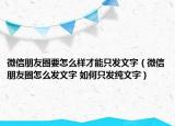 微信朋友圈要怎么样才能只发文字（微信朋友圈怎么发文字 如何只发纯文字）