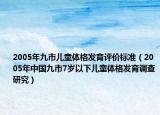 2005年九市儿童体格发育评价标准（2005年中国九市7岁以下儿童体格发育调查研究）
