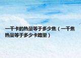 一千卡的热量等于多少焦（一千焦热量等于多少卡路里）