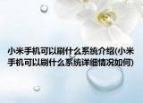 小米手机可以刷什么系统介绍(小米手机可以刷什么系统详细情况如何)