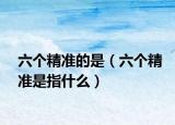 六个精准的是（六个精准是指什么）