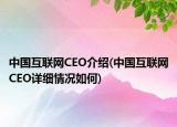 中国互联网CEO介绍(中国互联网CEO详细情况如何)