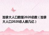 加拿大人口数量2020总数（加拿大人口2020总人数几亿）