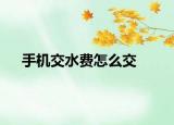 手机交水费怎么交
