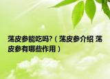 荡皮参能吃吗?（荡皮参介绍 荡皮参有哪些作用）