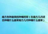 南方各种蔬菜的种植时间（在南方几月适合种植什么蔬菜南方几月种植什么蔬菜）