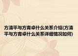 方清平与方青卓什么关系介绍(方清平与方青卓什么关系详细情况如何)
