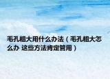毛孔粗大用什么办法（毛孔粗大怎么办 这些方法肯定管用）