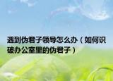 遇到伪君子领导怎么办（如何识破办公室里的伪君子）