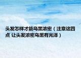 头发怎样才能乌黑浓密（注意这四点 让头发浓密乌黑有光泽）