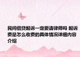 民间借贷起诉一定要请律师吗 起诉费是怎么收费的具体情况详细内容介绍