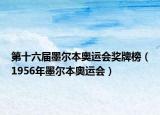 第十六届墨尔本奥运会奖牌榜（1956年墨尔本奥运会）