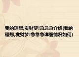 我的理想,发财梦!急急急介绍(我的理想,发财梦!急急急详细情况如何)