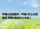 苹果X关闭程序（苹果x怎么关闭程序 苹果x程序怎么关闭）