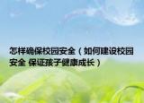 怎样确保校园安全（如何建设校园安全 保证孩子健康成长）