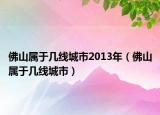 佛山属于几线城市2013年（佛山属于几线城市）
