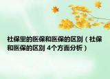 社保里的医保和医保的区别（社保和医保的区别 4个方面分析）