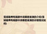 雪域雄鹰电视剧中汤娜是谁演的介绍(雪域雄鹰电视剧中汤娜是谁演的详细情况如何)