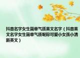 抖音名字女生简单气质英文名字（抖音英文名字女生简单气质昵称可爱小女孩小清新英文）