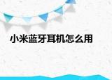 小米蓝牙耳机怎么用