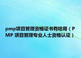 pmp项目管理资格证书有啥用（PMP 项目管理专业人士资格认证）