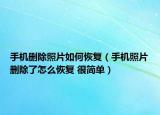 手机删除照片如何恢复（手机照片删除了怎么恢复 很简单）