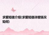 求爱短信介绍(求爱短信详细情况如何)