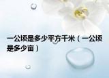 一公顷是多少平方千米（一公顷是多少亩）