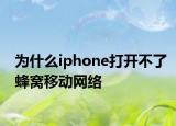 为什么iphone打开不了蜂窝移动网络