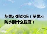苹果xR防水吗（苹果xr防水到什么程度）