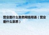 营业是什么意思网络用语（营业是什么意思）