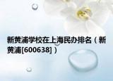 新黄浦学校在上海民办排名（新黄浦[600638]）