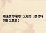 联通携号转网什么意思（携号转网什么意思）