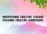 如何评价央视的《遇见大咖》介绍(如何评价央视的《遇见大咖》详细情况如何)